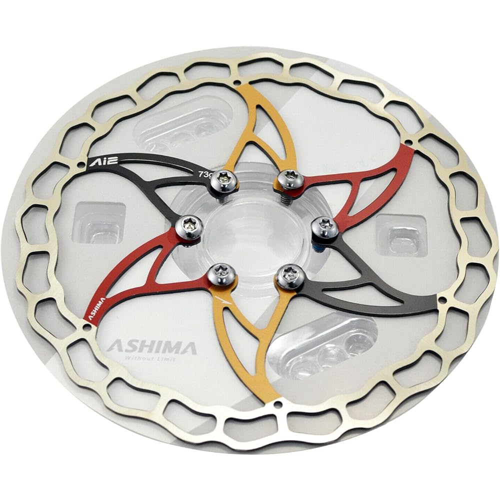 ASHIMA-LTD Ai2 ARO-09 Lightest Disc Brake Rotor 160mm 73g,2PCs, Multi-Color: RD/BK/GD, AS2367