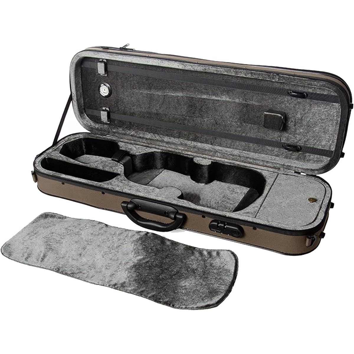 Violin Case, 4/4 Full Size Violin Hard Case, Portable Lightweight Violin Case Backpack Professional with Built-in Hygrometer Handle, Accessory Bag, Oxford Cloth Foam Violin Backpack, Violin Storage Case, Black