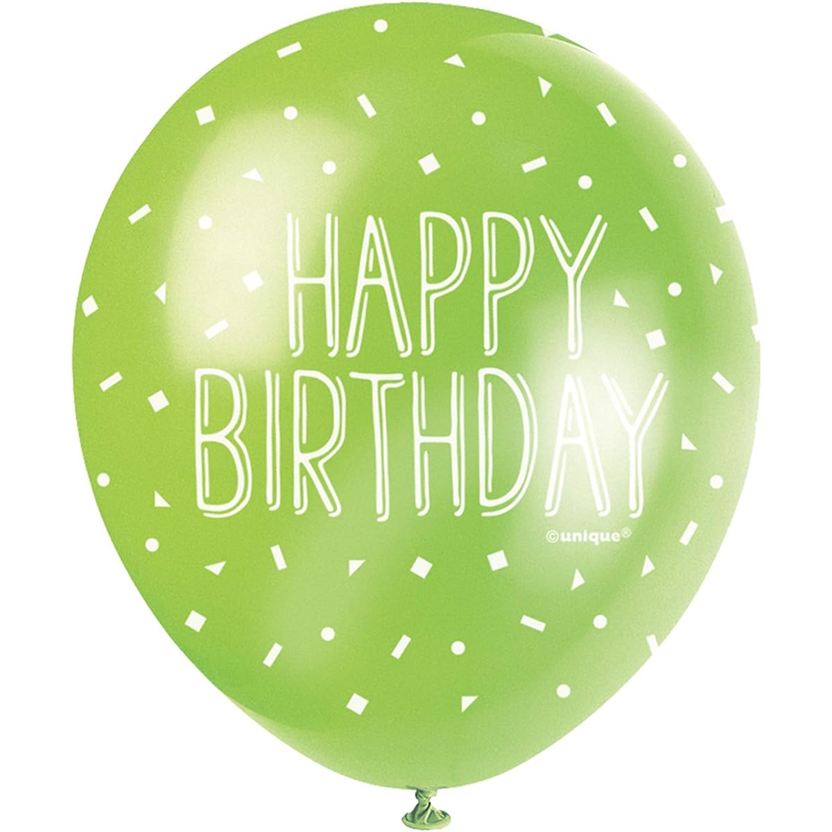 Unique Party 12" Latex Happy Birthday Balloons with Pearls (Pack of 5) (One Size) (May Vary)