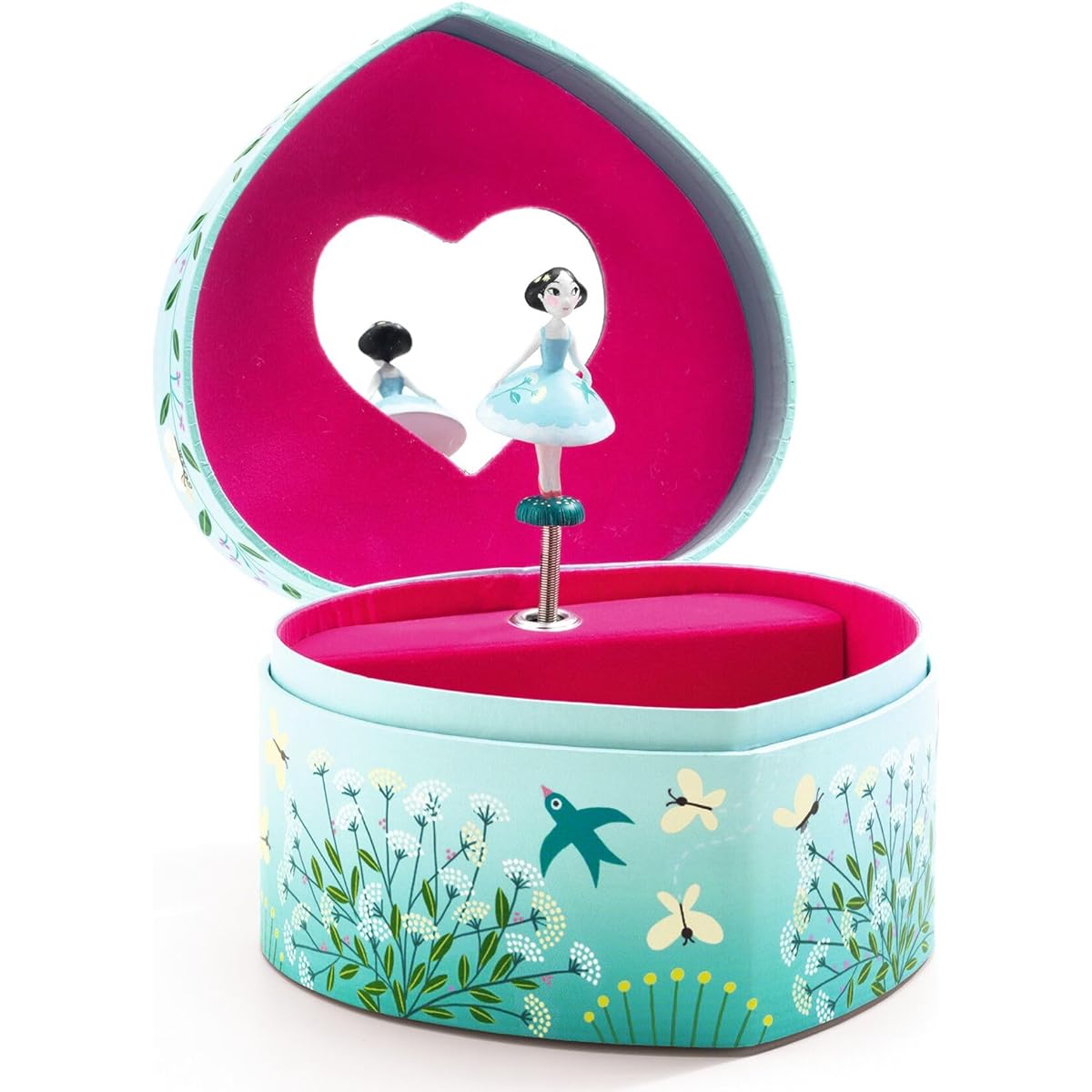 Jewelry Box Music Box Girls Present Accessory Case Children Treasure Box Jewelry Case Heart Cute Birthday Christmas [DJECO Badding Dancer] (DJ06602)