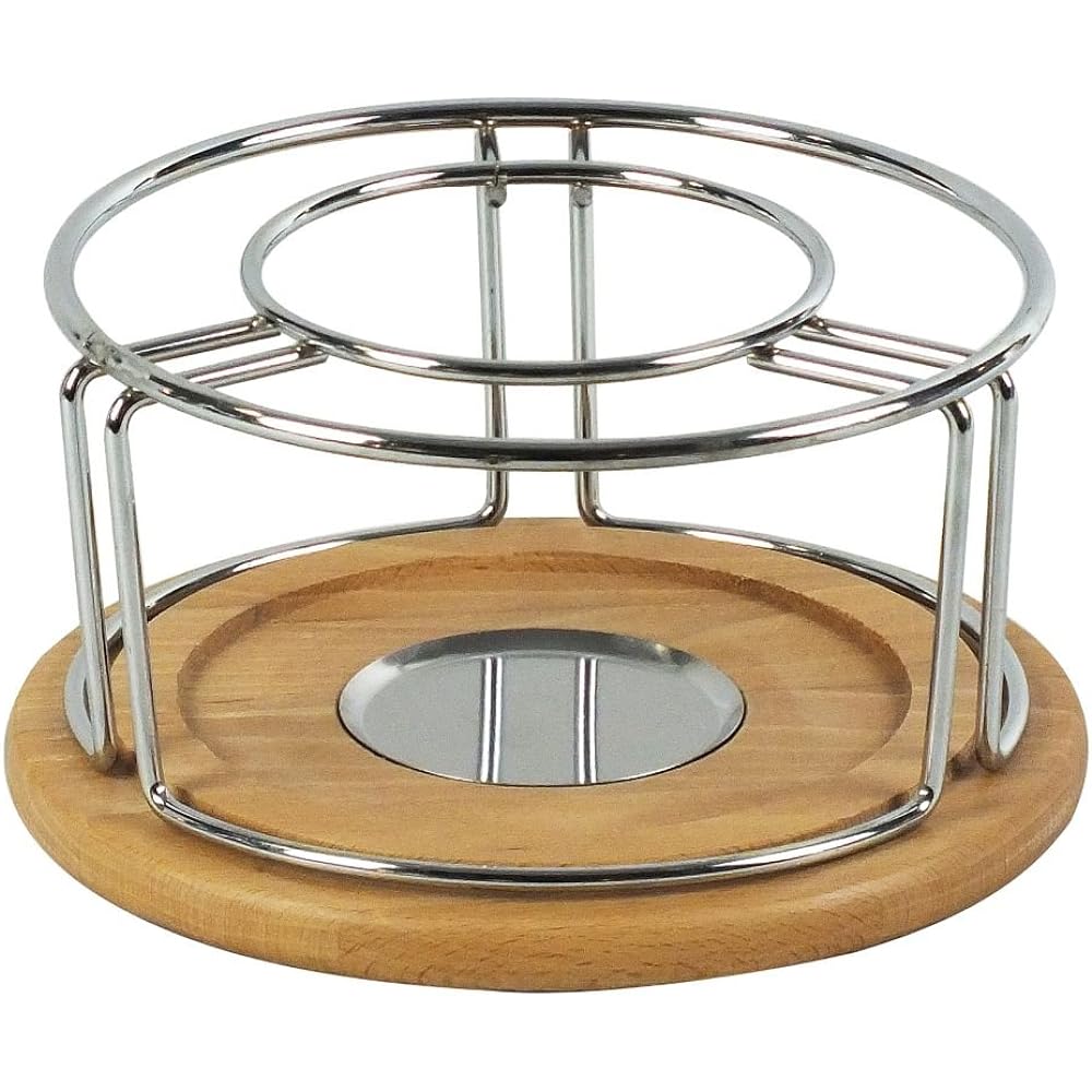Kela Fondue Pot Wood Size:∅21.5×H11.5cm Fondue Stove Natura 61000