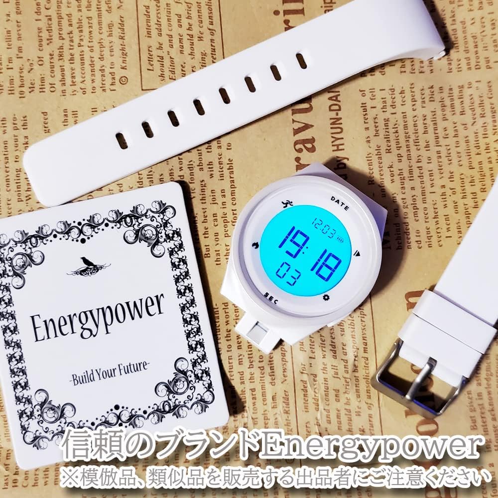 EnergyPower GX301 Alarm Watch with USB Charging Vibration IP68 Waterproof and Dustproof Smart Watch Sports Watch Backlight Silent Alarm Clock Stopwatch Calendar Pedometer Walking Distance Calories Burned Display Rubber Band Lifelog 60 Days Long Battery L