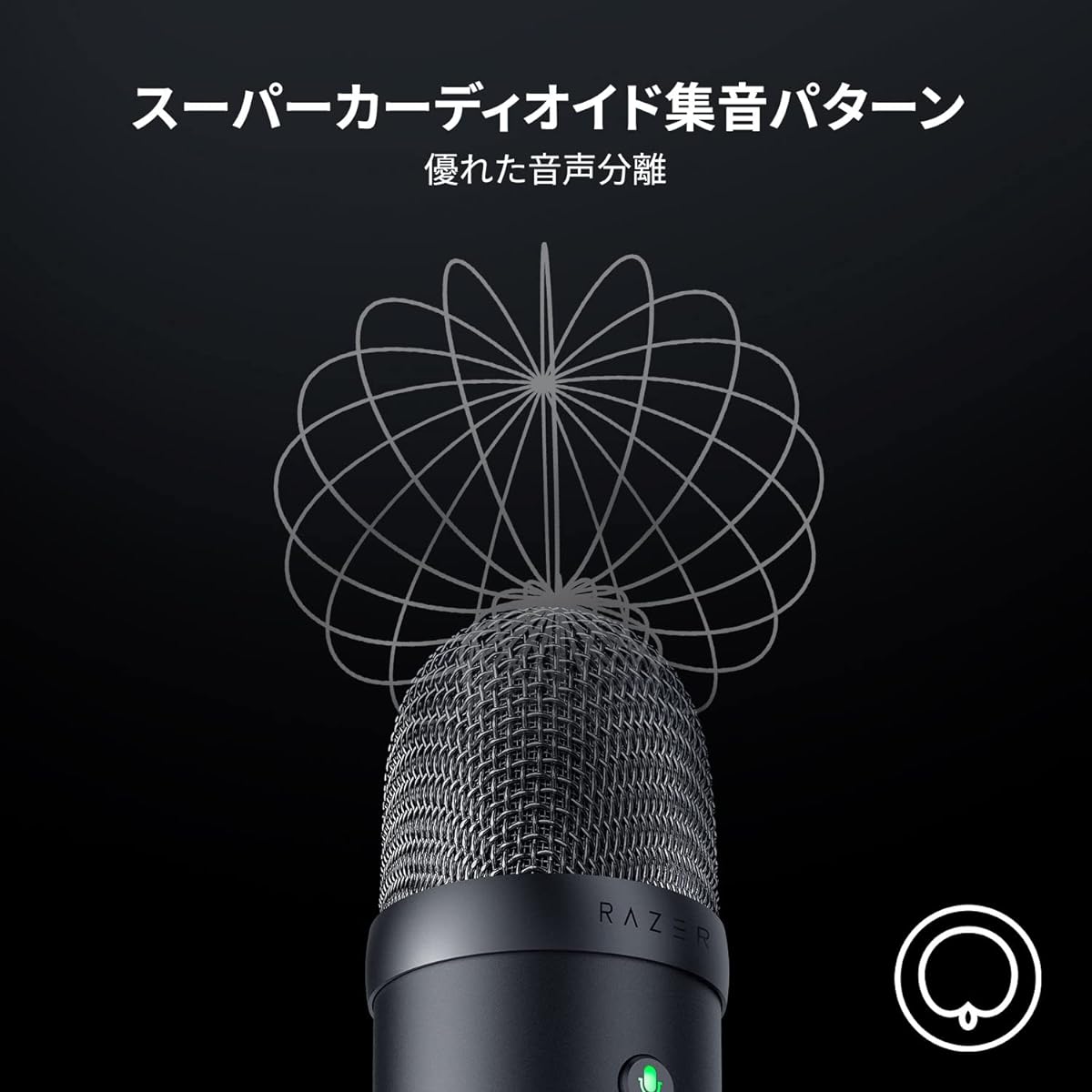 Razer Seiren V2 X USB 25mm Condenser Microphone Supercardioid Pickup Pattern Analog Gain Limiter Microphone Monitoring Gain/Mute Buttons on Body Built-in Shock Absorber [Japan Authorized Dealer Warranty]