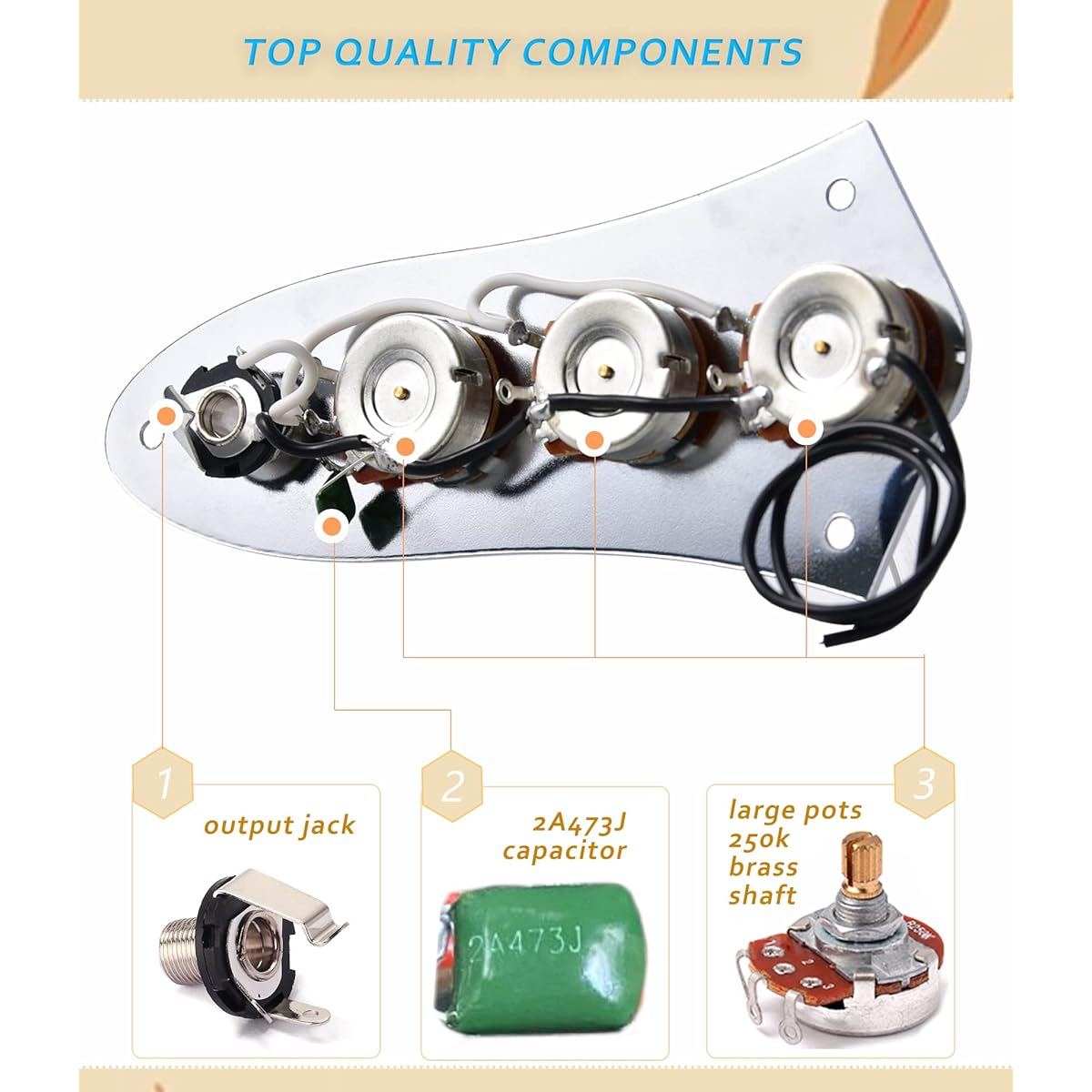 LAMSAM Jazz Bass Control Plate