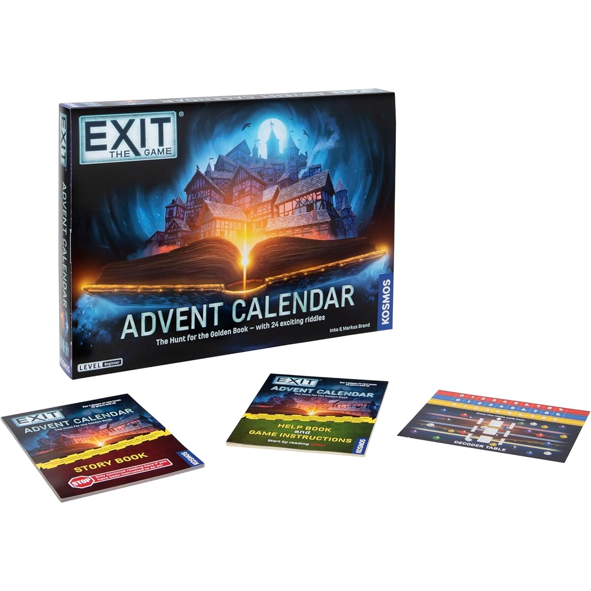Thames & Kosmos |681951 | EXIT: Advent Calendar - The Hunt For The Golden Book |24 Riddles to Solve | 3D Rooms to Explore | Ages 10+