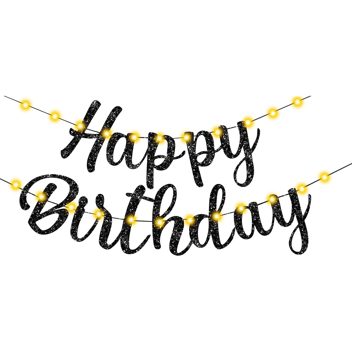 happy birthday banner black