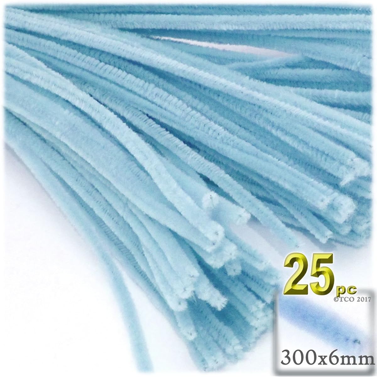 The Crafts Outlet Chenille Stem Pipe Cleaners 12" (30cm) 25 Pieces Gray