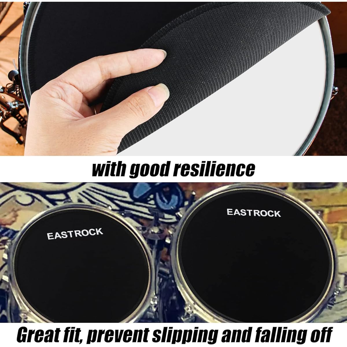 EASTROCK Drum Mute Pad Set 10 Pieces Cymbal Pad + Hi-Hat Set Pad Foam Drum Silencer Pad Fits 10", 12", 14", 16" (Drum Mute Pad Pack)