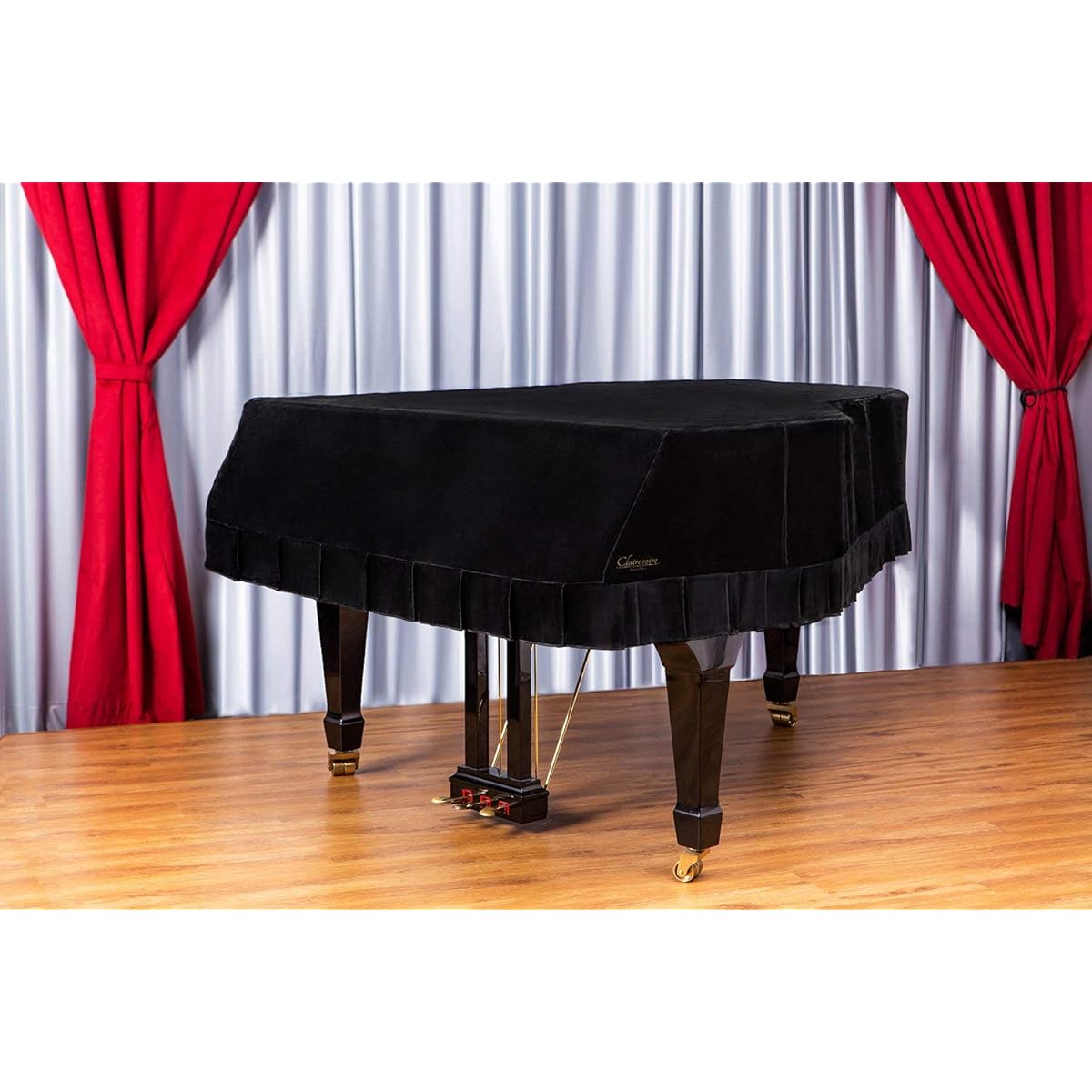 Clairevoire Grandeur: Grand Piano Cover | Premium Velvet (C2 | 174 cm, Midnight Black)