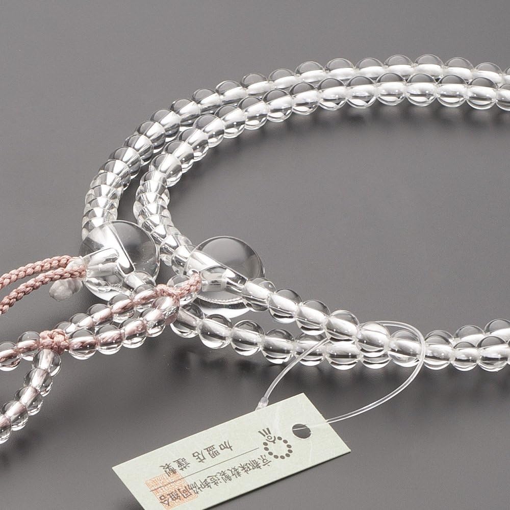 Buddhist altar shop Takita Shoten Prayer beads Nichiren sect genuine rosary [for women] Genuine crystal 8 dimensions Pure silk Hanabon tenbo ◆Kyoto rosary, real rosary, two-ringed rosary, Lotus, official rosary [Published by Takita Shoten, Kyoto rosary m