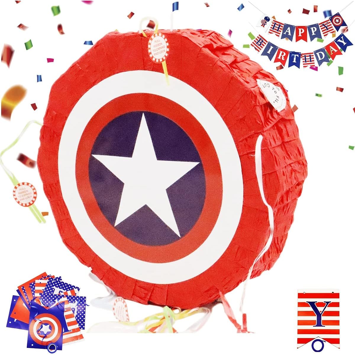 Superhero for pinata Festival party supplies Pinata birthday party Pinata boy birthday party Pinata boy birthday party Superhero shield Pinata Halloween party Christmas party
