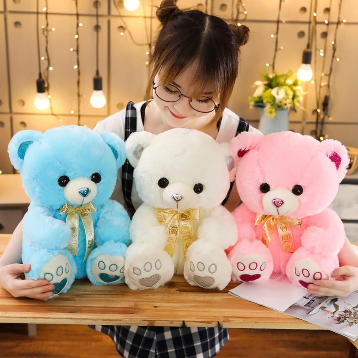 Teddy bear stuffed animal, teddy bear, cute, soothing, for kids, couple, ribbon bear doll, bear toy, soft, lightweight, fluffy, birthday, celebration, Valentine's Day, gift, 65cm