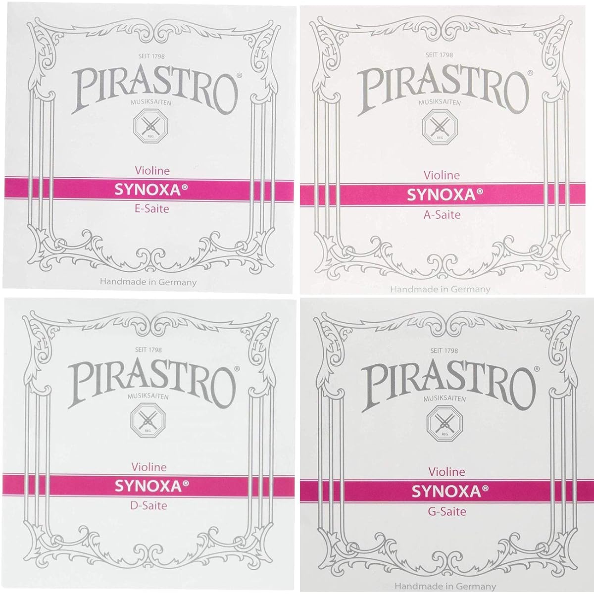 PIRASTRO Synoxa violin string set of 4 (E string: ball)