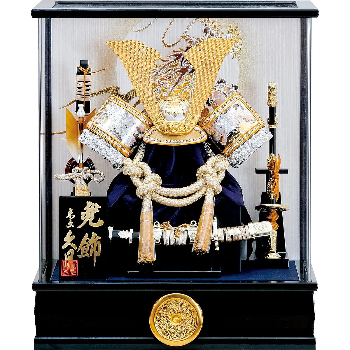 May Doll Kyugetsu Kabuto Case Family Crest 8-size Large Kuwagata Kabuto Acrylic Case Decoration (with Music Box) Case Decoration