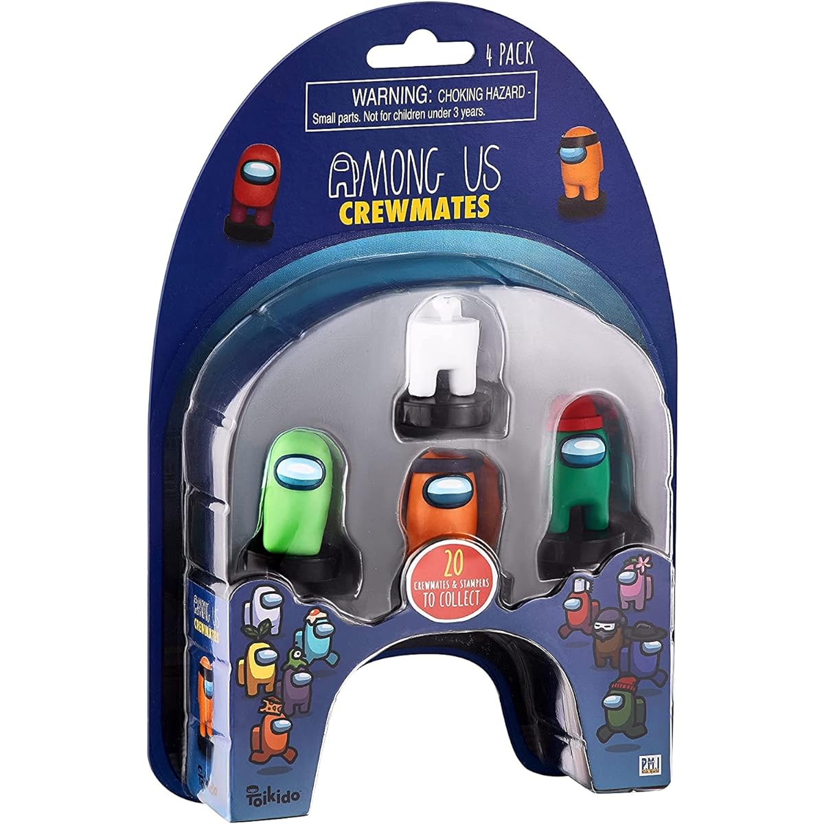 P.M.I. Stamps for Kids | Among Us Stamps in a Pack of 4 | Among Us Party Favors and Playable Collectibles | Among Us Toys for Boys and Girls | Mini Toys for Among Us Parties