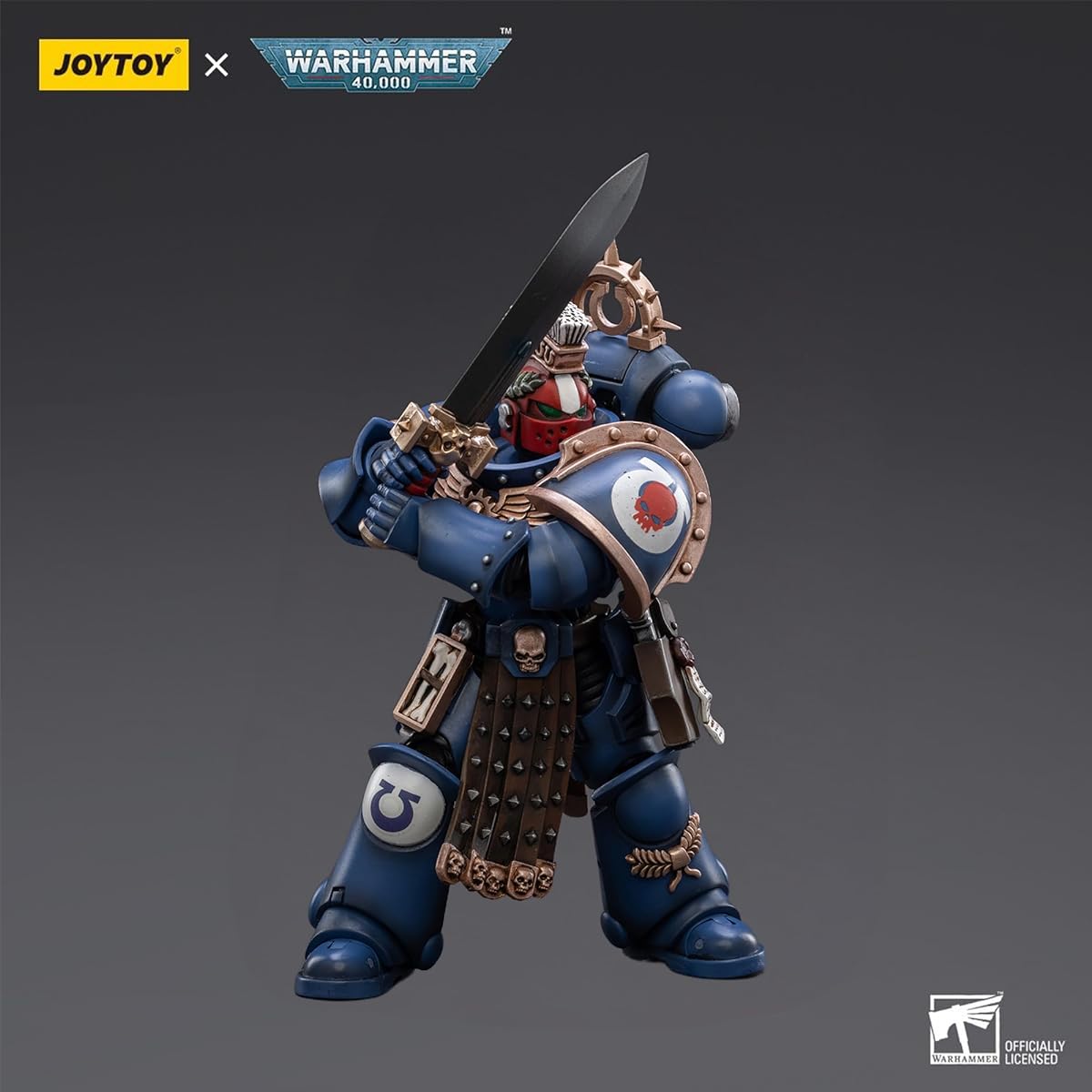 JOYTOY 1/18 Action Figure Warhammer 40,000 Ultramarine Veteran Sergeant Ikastas 4.9" Collectible Action Figure Kit
