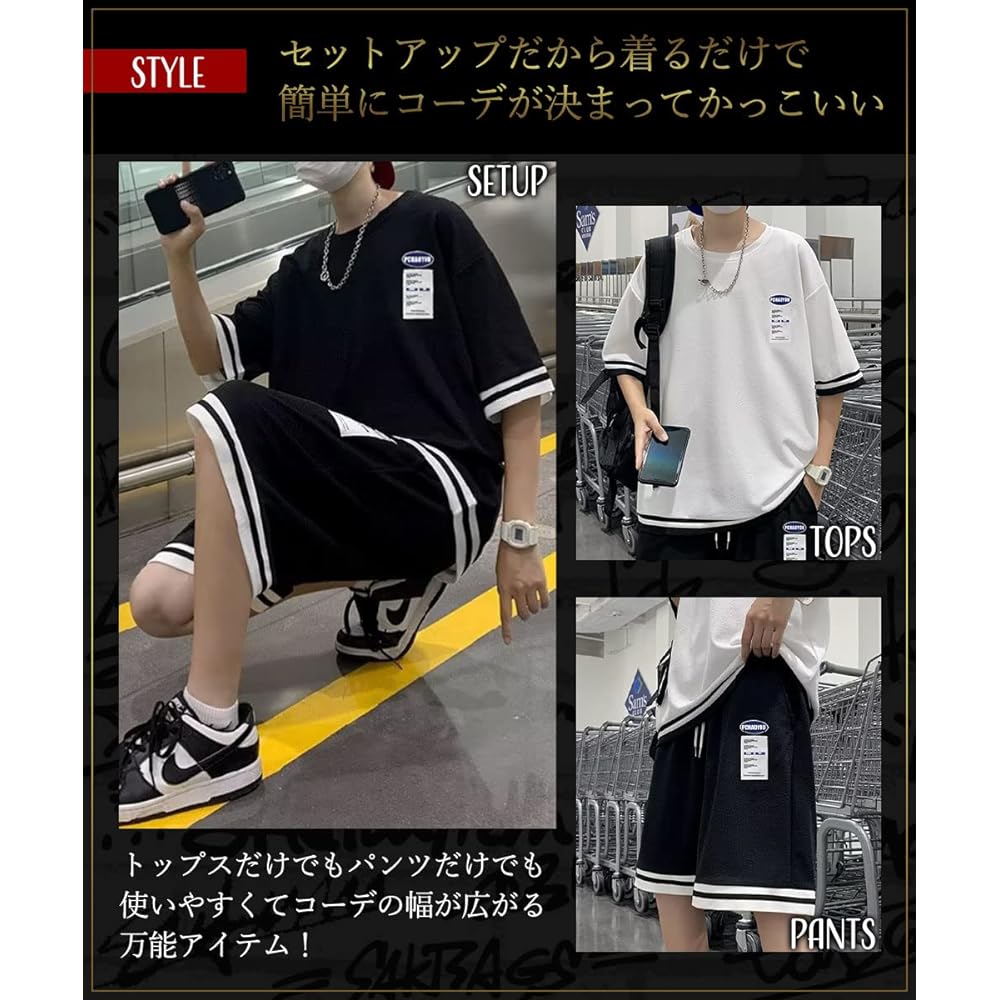 [amatsu] [Limited stock] [Light and cool setup] Jersey top and bottom setup sweatshirt short sleeve sports loungewear loungewear