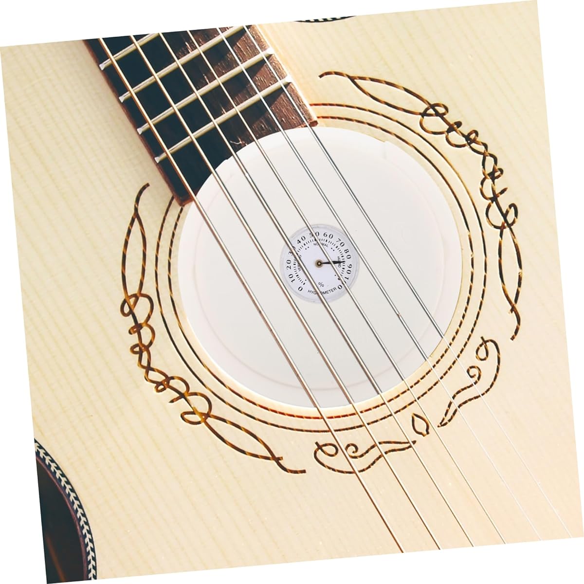 Vaguelly 5pcs Guitar Care Kit Ukulele Care Kit Acoustic Guitar Accessories Acoustic Guitar Sound Hole Cover Guitar Kit Dehumidifier Man Ballad Abs White