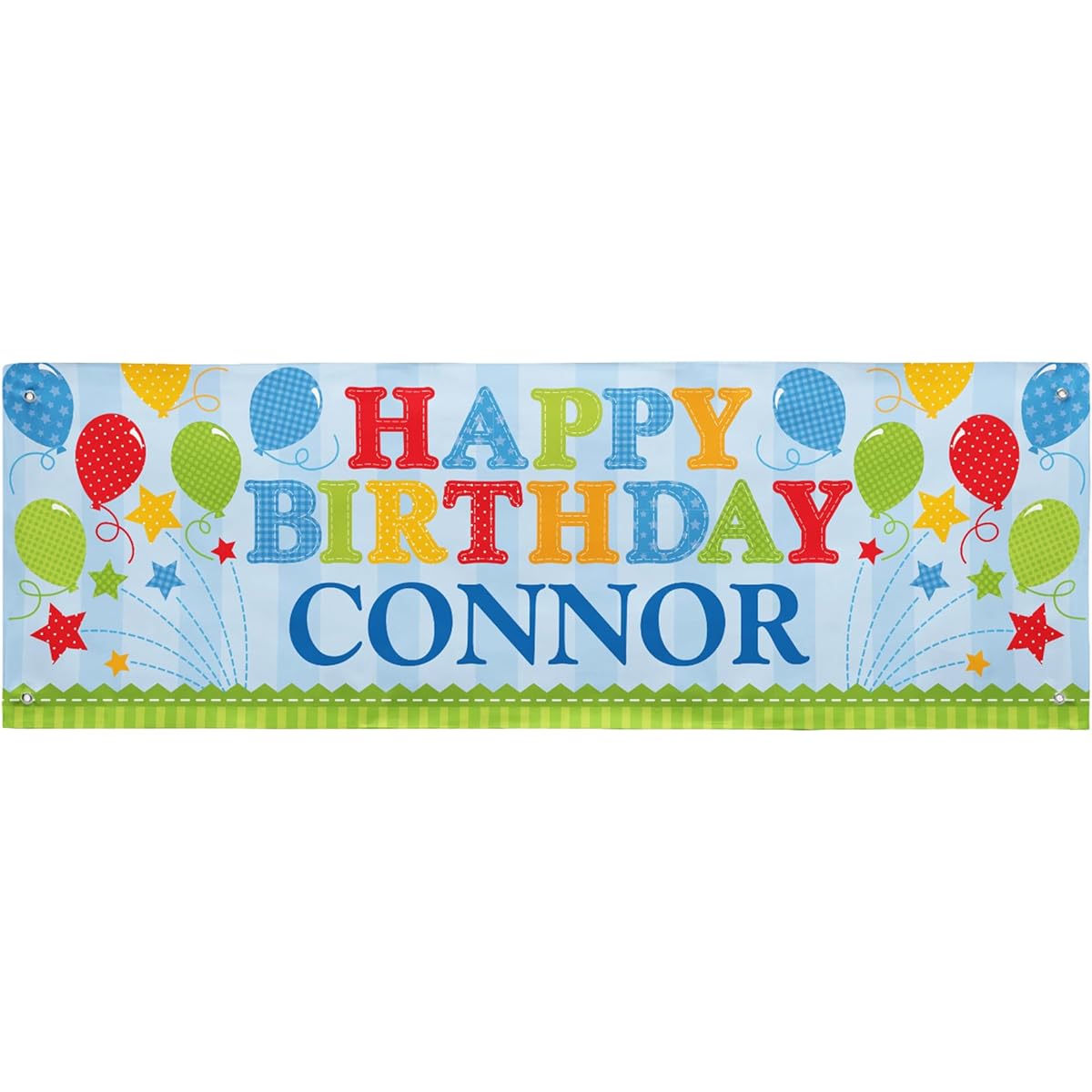 Let's Make Memories Personalized Birthday Banner, Balloons and Stars Party Decorations Happy Birthday Vinyl Banner for Indoor/Outdoor Use, 6ft