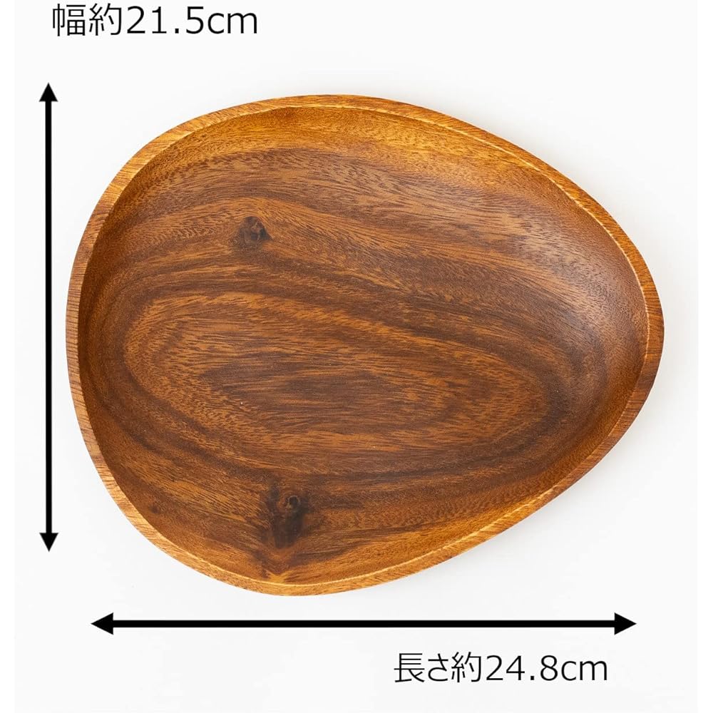 Emery Shokai Wooden Tableware Egg Plate Approx. Length 24.8 x Width 21.5 x Height 2.5 cm Set of 10