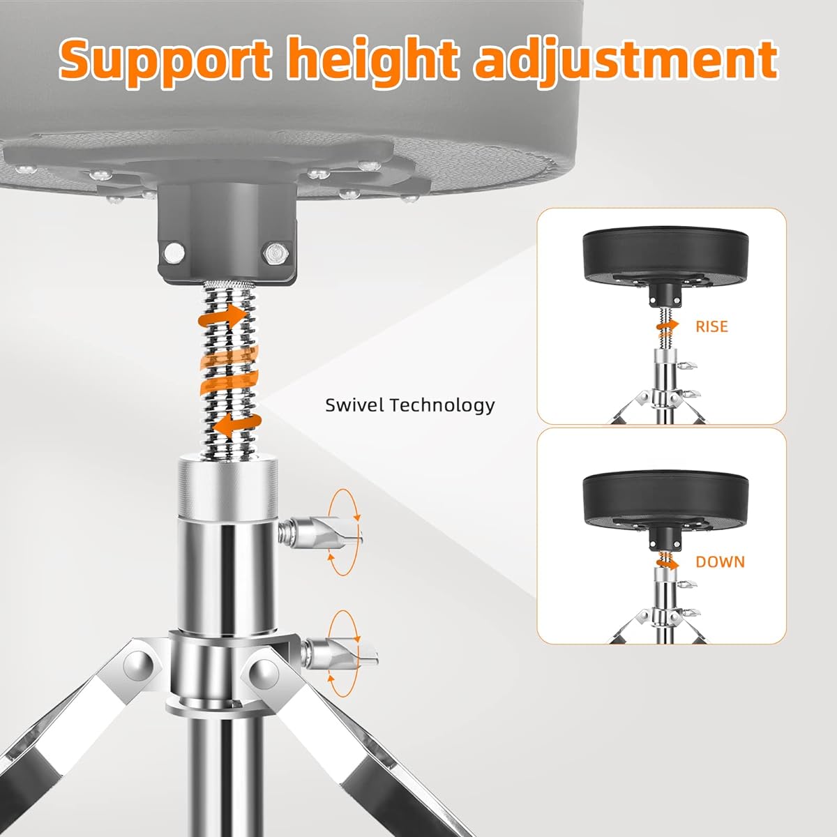 GrowDaily Drum Throne Seat Adjustable Drum Stool Universal Thick Padded Drum Throne Drummer Stool 2 Pack with 5A Drumsticks