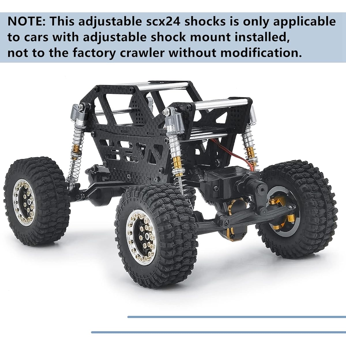 MORLORDY Aluminum Alloy RC Shock 53mm Adjustable Shock Absorber Damper Threaded Shock Body for 1/24 RC Crawler Car SCX24 Shock 53mm Upgrade Accessories Gray and Silver 4pcs