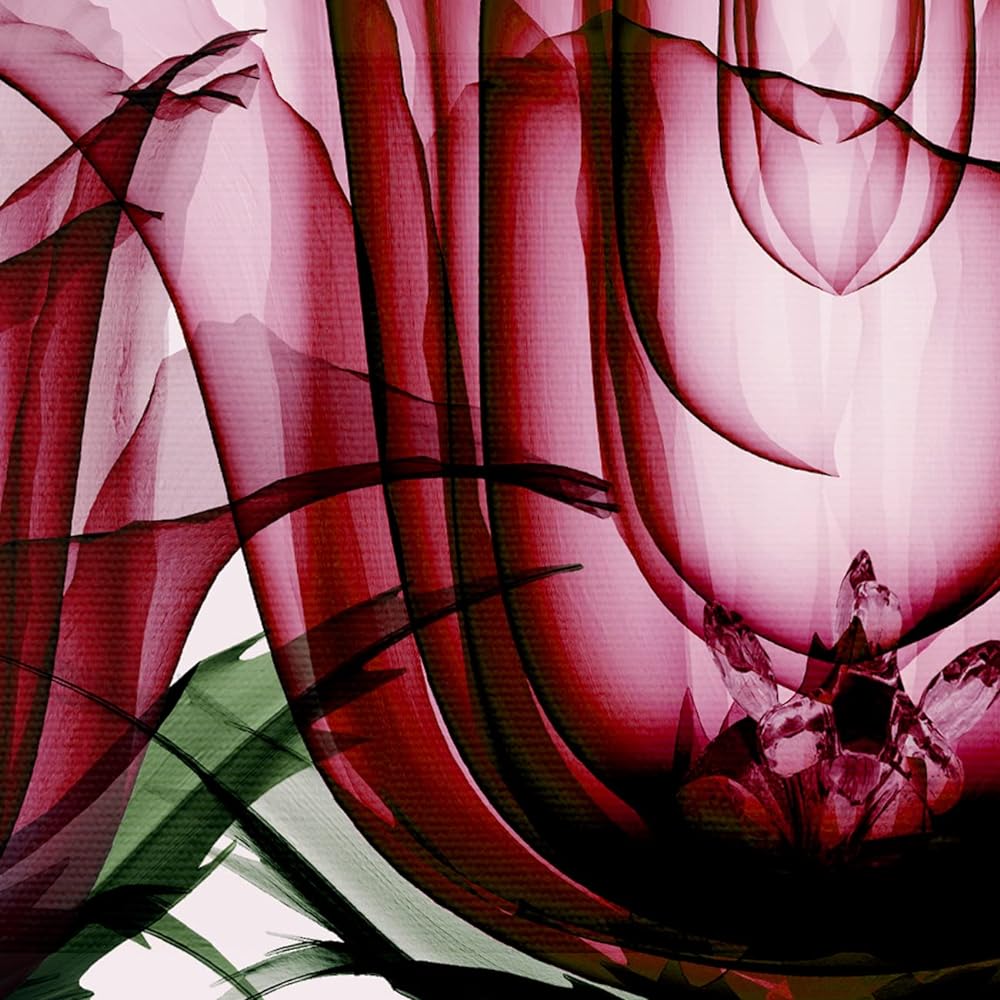 Painting "Pink Rose" Interior Painting Flower Art Panel Framed (Height 32cm x Width 32cm)