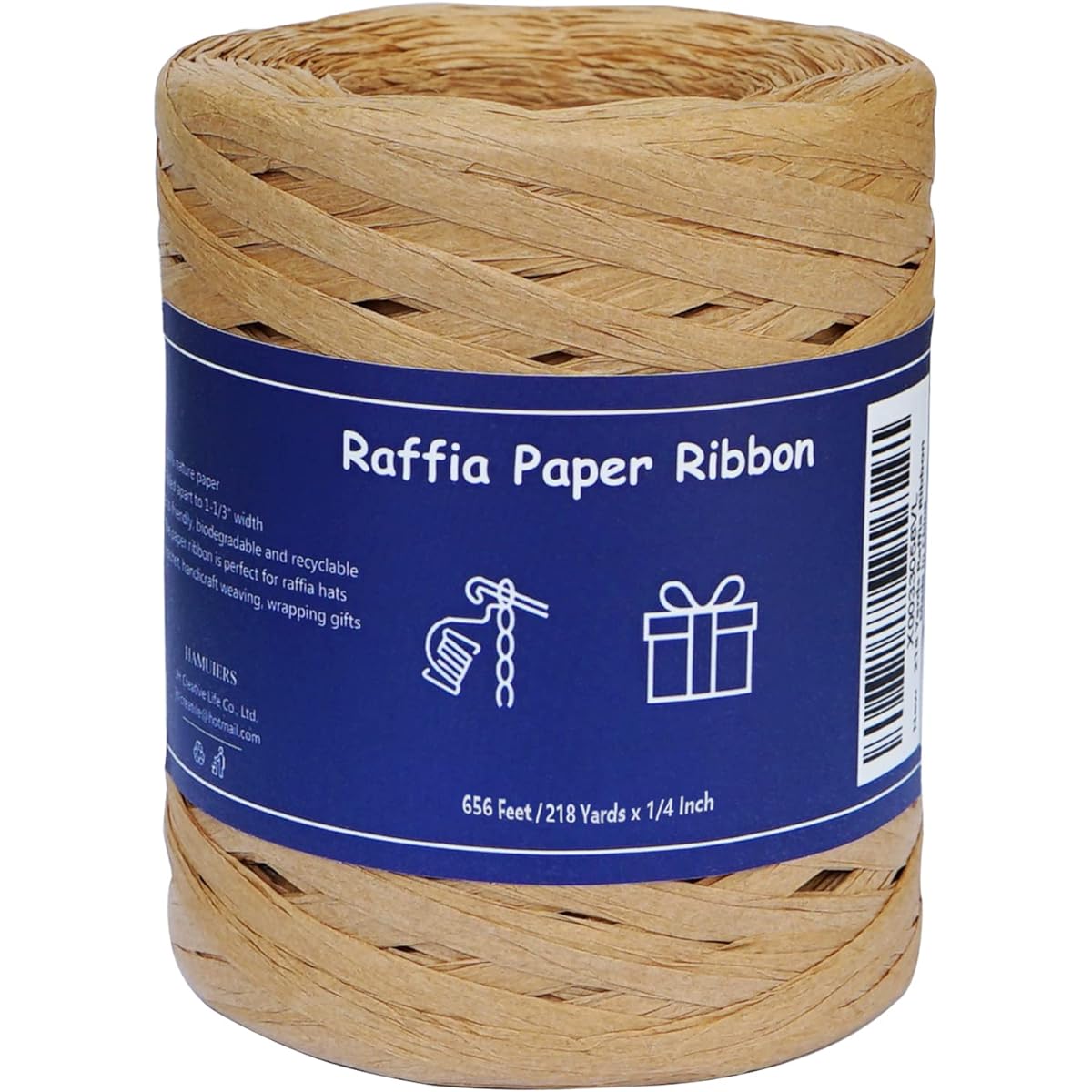 HAMUIERS Raffia Paper Ribbon 218 Yards