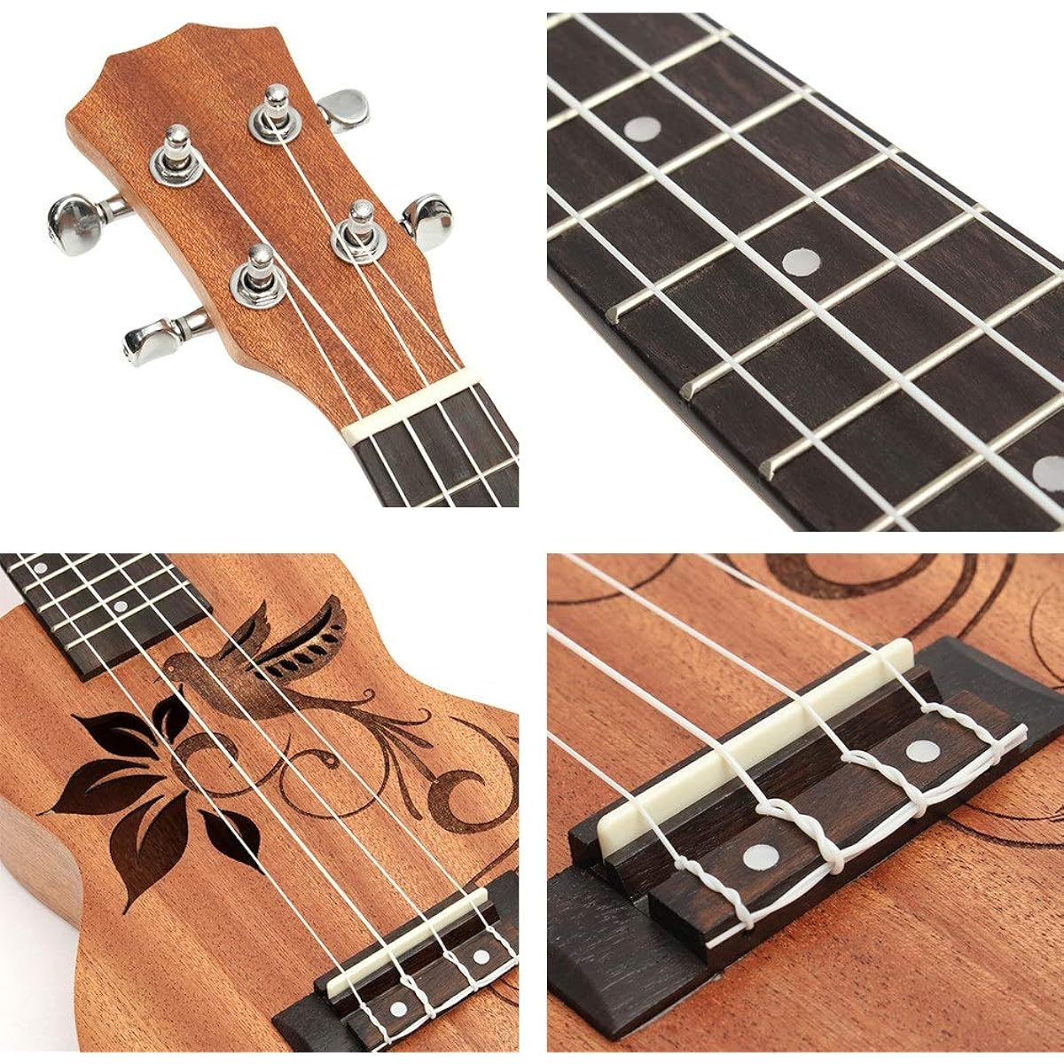 Ukulele 21 Inch Mini Wood Traditional Soprano Ukulele Uke Hawaii Kids Small Guitar with Gig Bag Kids Student Beginner Musical Instrument Gift Ukulele Sopra (Color: Wood, Size: 21 inches)