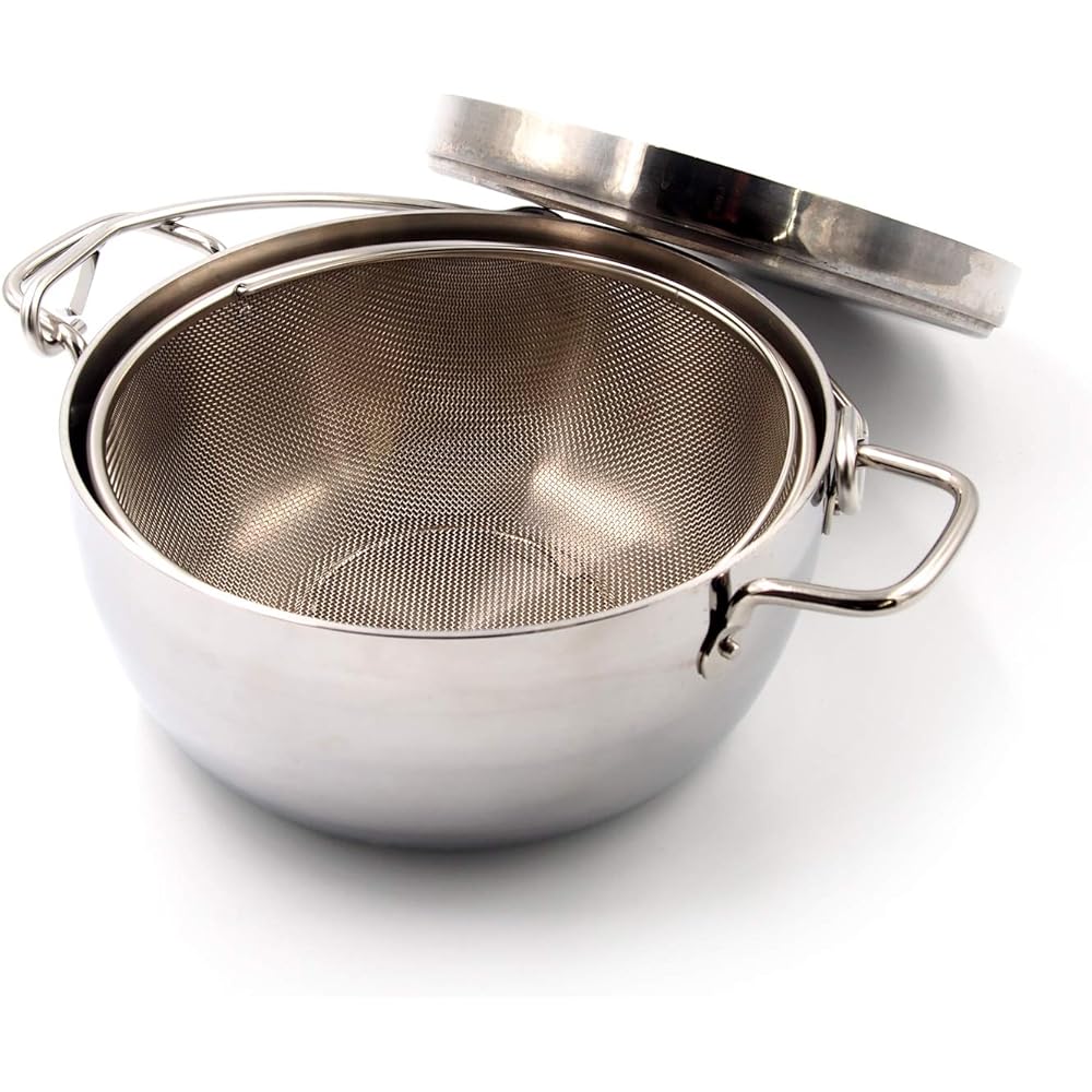 [Made by Tsubamesanjo] TSBBQ Light Stainless Steel Dutch Oven (Waterless Pot) 10 inches Mirror Finish TSBBQ-005 (Special Colander)