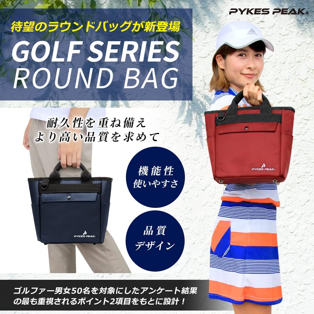 [PYKES PEAK] Pikes Peak Golf Round Tote Bag [Ultra Lightweight 340g Waterproof] Round Pouch Cart Bag Golf Bag Women's Men's 8 Colors