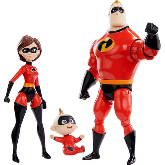 Disney Pixar Incredibles Storyteller 3 Action Figure Pack Mr Incredible Elastigirl Jack-Jack Battle for The City Gift Pack