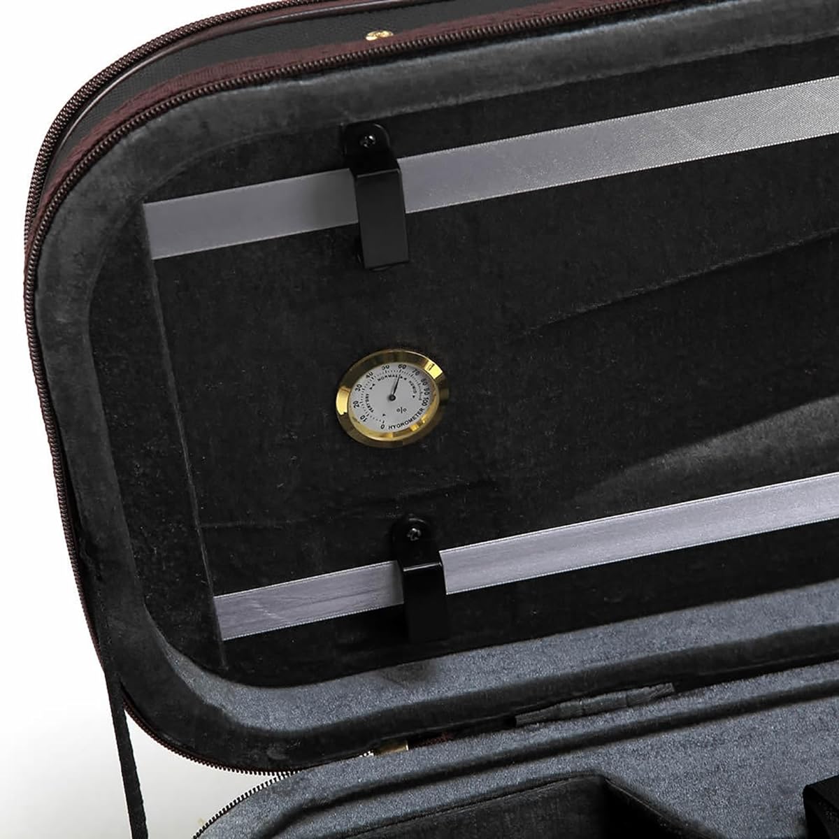 Lightweight Violin Case Fabric Violin Case with Moisture Meter and Shoulder Strap Violin Storage Case (Color: Black, Size: 4/4)