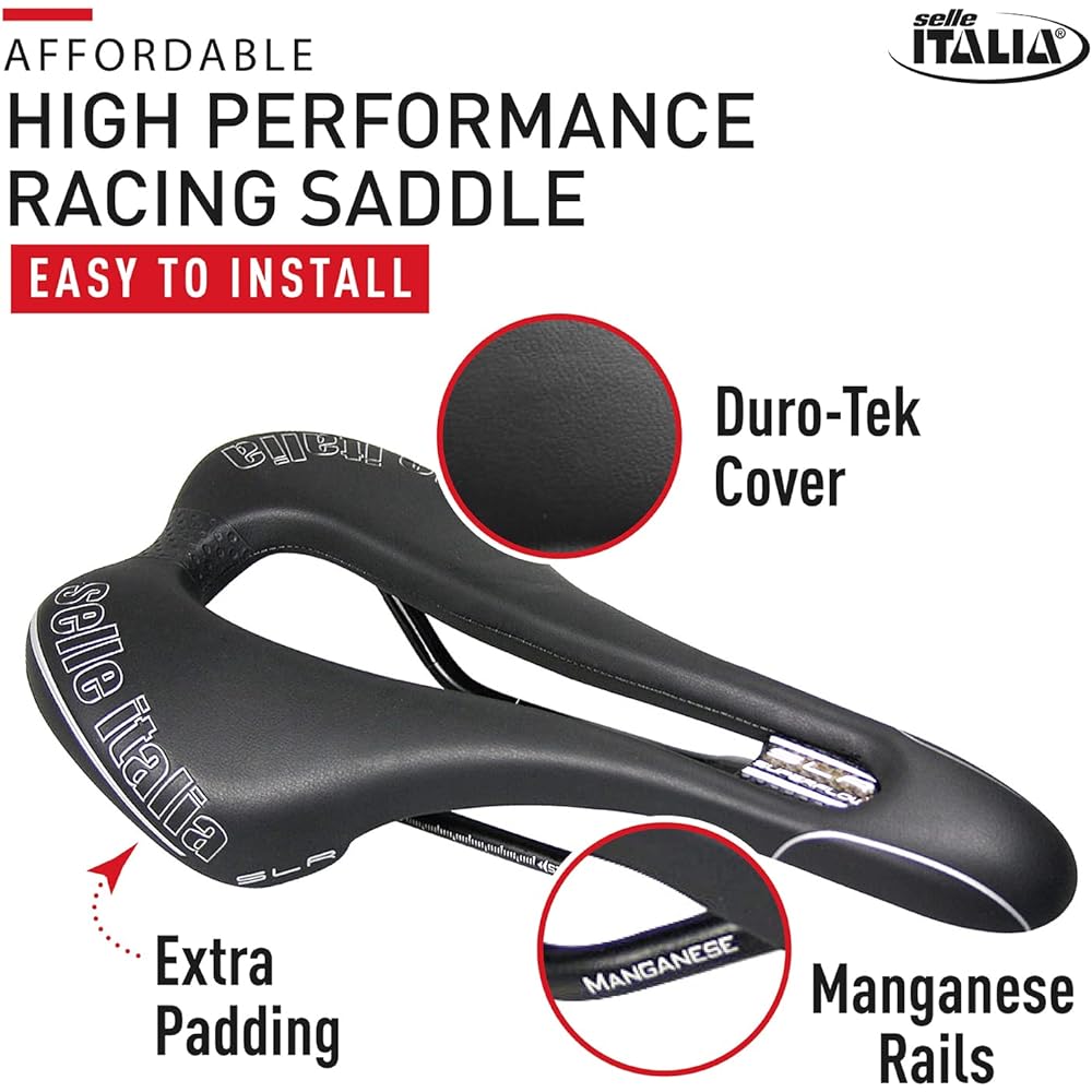 Selle Italia SLR TM Mn BLK L Super Flow Saddle ・Weight: 223g ・Width: 145mm ・Length: 275mm ・Rail Material: Hollow Manganese (7mm)