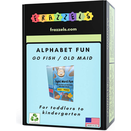 Alphabet Go Fish Old Maid and Memory Matching Cards Game with Animals for Toddlers/Preschool/Kindergarten/Kids