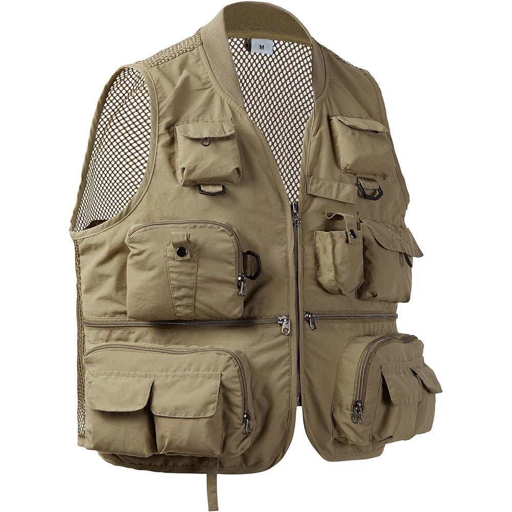 [Bassdash] Bassdash Fishing Vest, Multifunctional Mesh Vest, Ultra Lightweight, Fishing, Climbing, Photography, Outdoor Vest, Men's