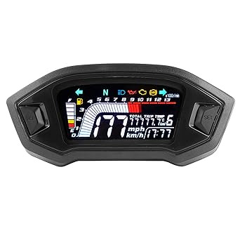 Yosoo Motorcycle LCD Meter Digital Tachometer Made of ABS material Includes multiple functions such as speed display, gear position, turn signal display, etc. Good waterproof performance Easy to install and operate ABS material product