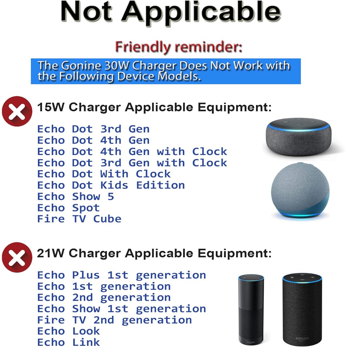 30W Charger Power Cord Replacement for Alexa Echo 3rd Gen 4th Gen Echo Show 8 1st 2nd Gen Echo Show 10 Echo Show 15 Echo Show 2nd Gen Echo Plus 2nd Gen 30W AC Adapter