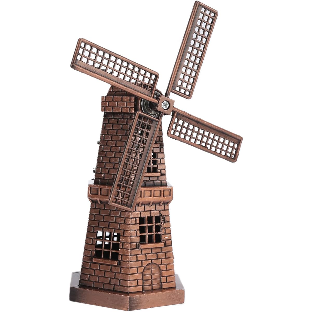 Pssopp Wooden Dutch Windmill Model, Wooden Model Kit Mini Handicraft Decoration Making for Bar Restaurant