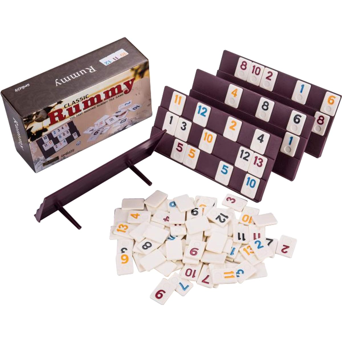 Smilejoy Rummy Big Numbers Edition Original Rummy Tiles Game Rummy Cube Game with Carton Rummy Royal Board Game Rummy Tiles in Paper Box 106 Tiles