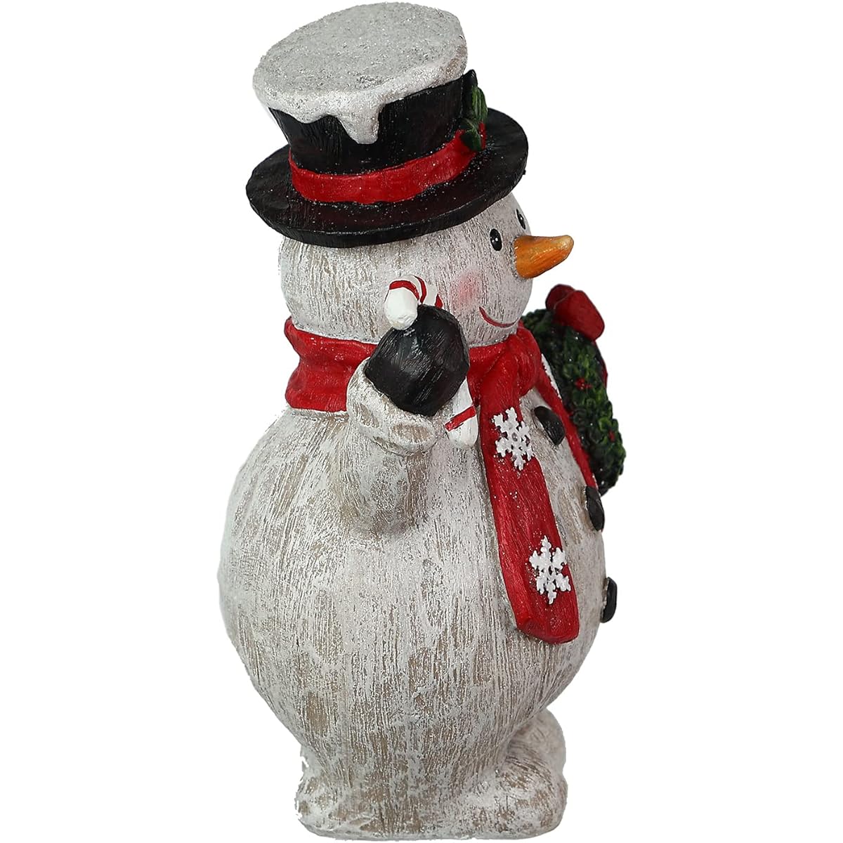 Newsparkle Snowman Christmas Decorations Outdoor Snowman Statue Resin Snowman Figurine Snowman with Wreath