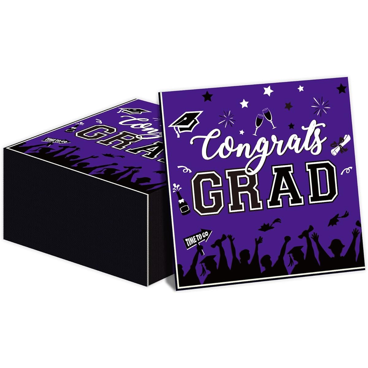 gisgfim Graduation Party Napkins 2023 Graduation Celebration Theme Napkins Graduation Party Luncheon Paper Napkins Disposable Graduation Party Table Supplies (Purple & Black 50 Pack)