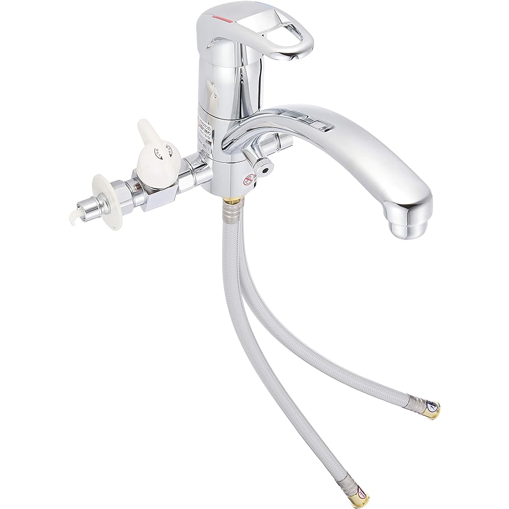 SANEI Single One Hole Branch Mixer Faucet with Hot Water Divider and Valve for Cold Regions K8761TJK-V2S-13