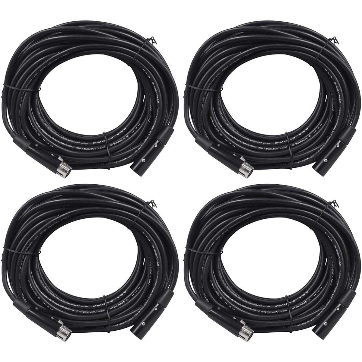 4 Rockville RDX5M50 50ft 5 Pin Male to Female DMX Lighting Cable 100% Copper