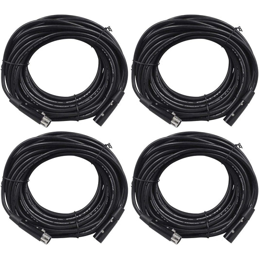 4 Rockville RDX5M50 50ft 5 Pin Male to Female DMX Lighting Cable 100% Copper