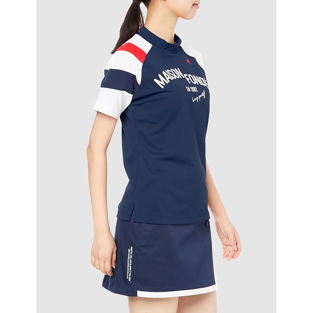 [Le Coq Sportif] 2023 Spring/Summer Model Short Sleeve Shirt Mock Neck Sweat Absorbent Quick Drying Stretch UPF15 Limited Distribution Special Order Toriko Golf Standard QGWVJA41NT Women's