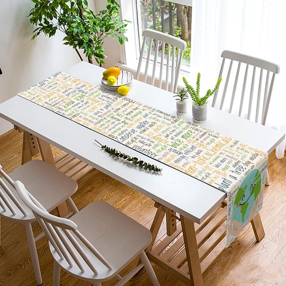 Nepnuser Happy Earth Day Table Runner Travel Themed Party Decorations April 22 Save Our Planet School Classroom Home Decorations