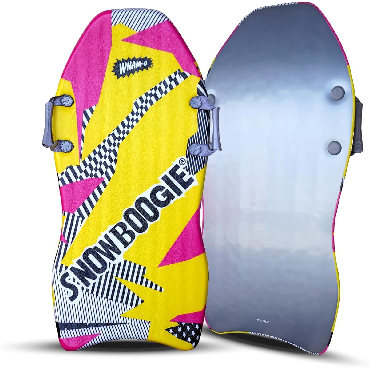 Snowboogie Wham-O Air Thunder 40" | Single Rider Snow Sled with Side Handle | PE Foam Core for Better Comfort | Snow Sled for Adults & Kids (40")