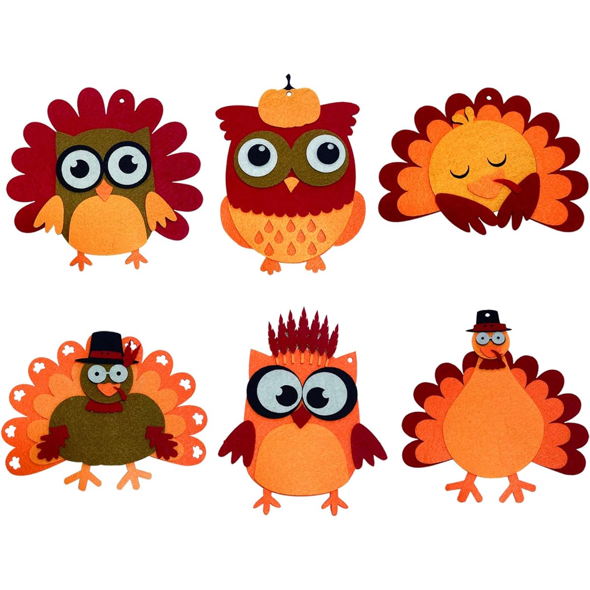 COTXDAG Thanksgiving Crafts Turkey Owl for Kids School Class Activity Party Supplies Gifts 12 Pieces