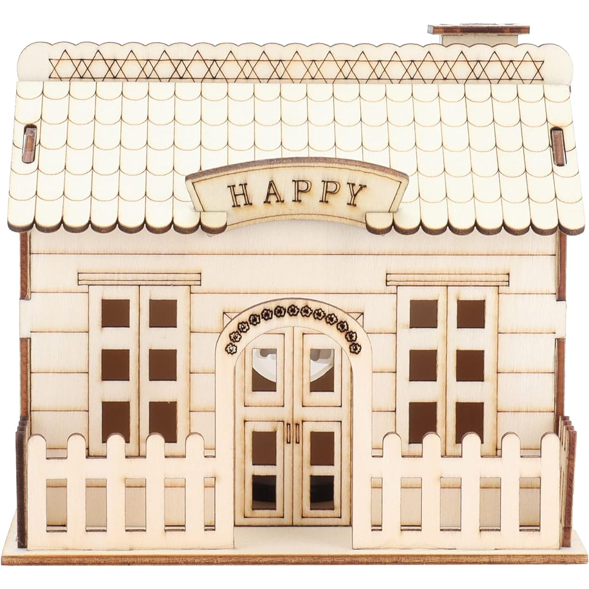 Wooden Villa House Piggy Bank Money Box Decorative Piggy Bank Money Box with LED Light Home Decor Gift for Kids